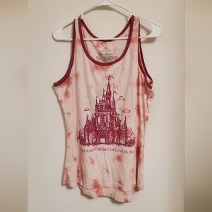 Disney Parks Women's Pink Tie-Dye Castle Tank Top Size XL Walt Disney World